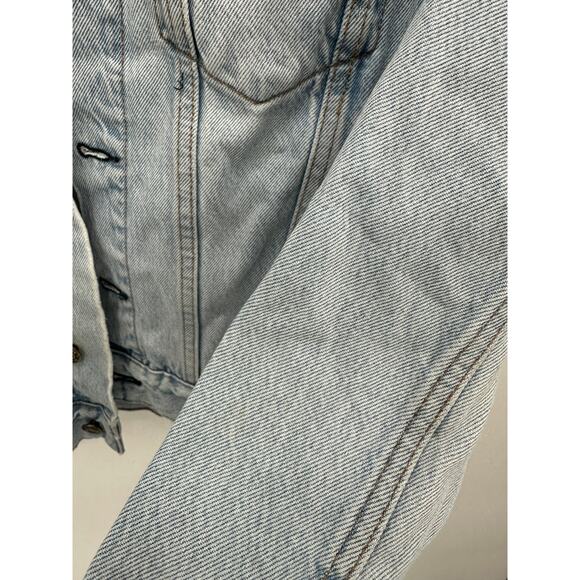 Reformation Jeans Jacket Women XS Blue Tahoe Light Wash Denim Button Front - Picture 9 of 12